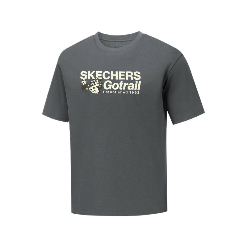 Skechers T Shirts Unisex Smoky Gray/013P Crew Neck Moderate