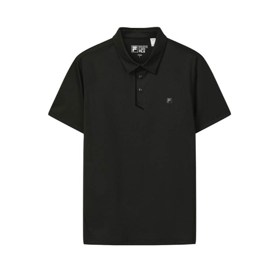 FILA WHITE Polo Shirt Men's Jet Black