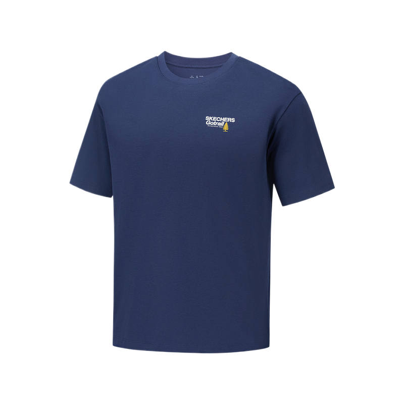 Skechers T Shirts Unisex Marine Blue/00DU Crew Neck Moderate