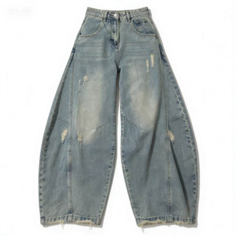 DUSHE Jeans Women's Blue Moderate Wide Leg Pants