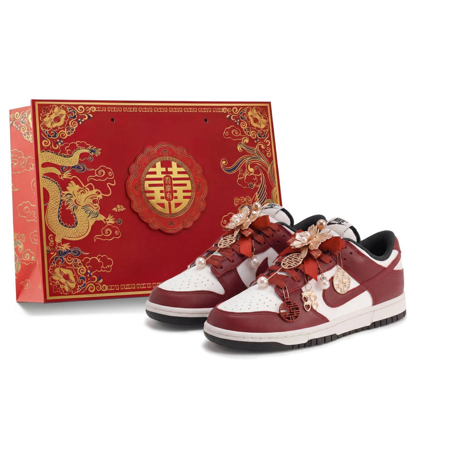 Nike Nike Dunk Wedding Shoes, Harmony Of The Qín And Se Abrasion Resistant Slip Resistant Low top Skateboard Shoes Unisex