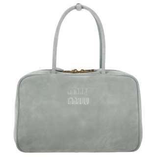 MIU MIU Beau Calfskin Handbag Women's Gray