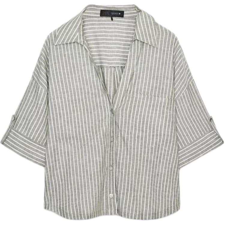ZARA ZARA Shirts Men's Khaki Lapel Moderate