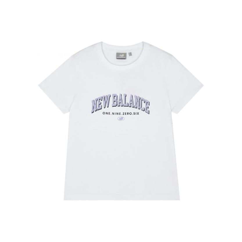 New Balance New Balance T Shirts Women's White Crew Neck Moderate Straight Fit