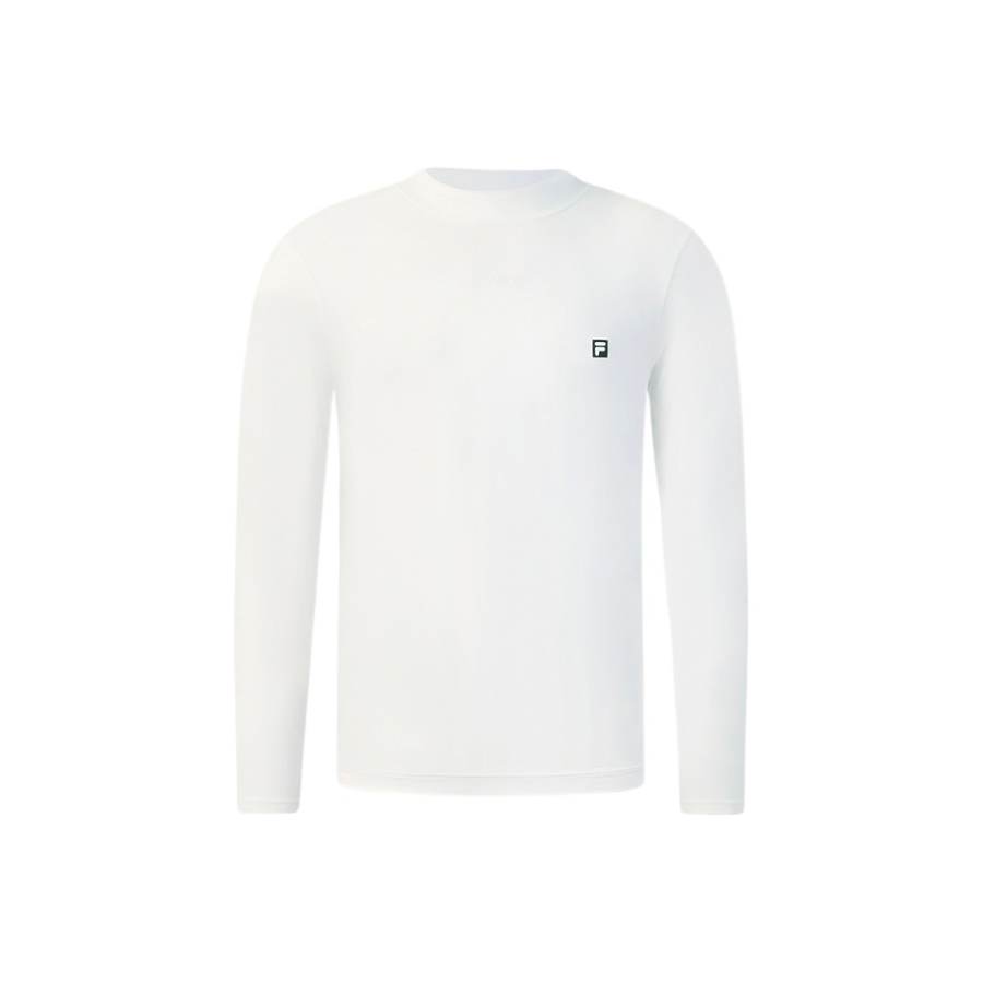 FILA T Shirts Men's Jade White Stand Collar Moderate Straight Fit