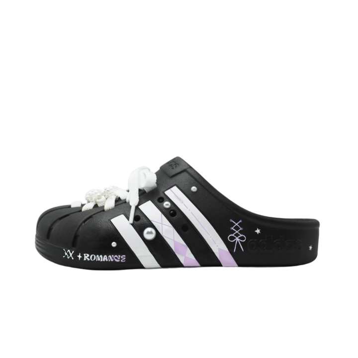 Adidas Adidas ADILETTE CLOGS Closed Toe Slippers Unisex Black White Purple