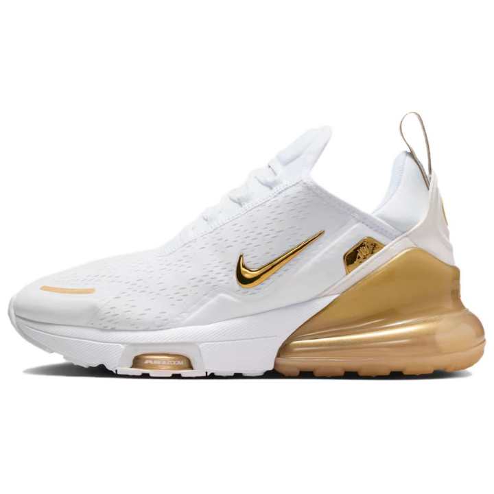 Nike Nike Air Max 270 Running Shoes Women's White Gold