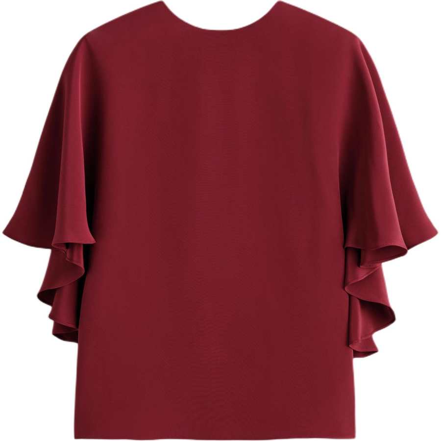 COS T Shirts Women's Crimson Crew Neck