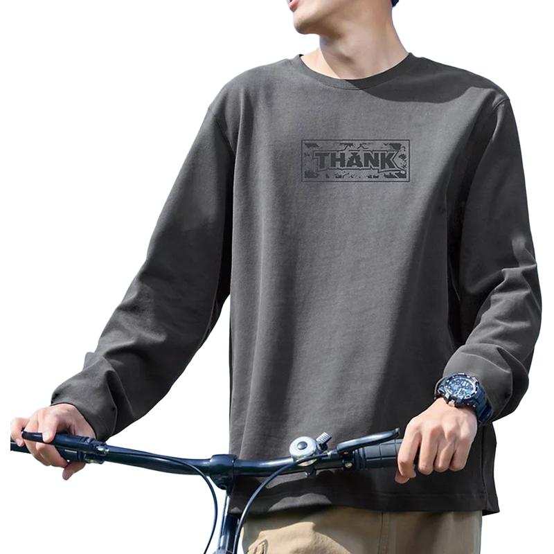 Tonlion T Shirts Men's Medium Gray Crew Neck Moderate Straight Fit