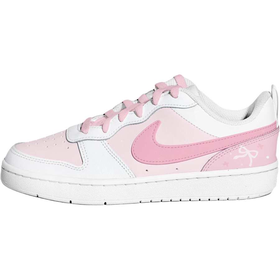 Nike Nike Court Borough Leather Cushioning Abrasion Resistant Breathable Low top Kids' Skateboarding Shoes Pink Teenagers