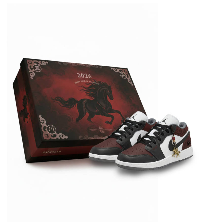 Jordan Jordan Air Jordan 1 Golden Horsebit Breeze Slip Resistant Abrasion Resistant Low top Children's Basketball Shoes
