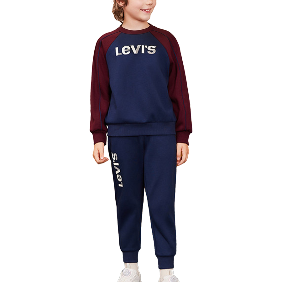 Levis Casual Sportswear Windproof Color Block Long Sleeved Thermal Fleece Lined Elastic Waistband Kids'