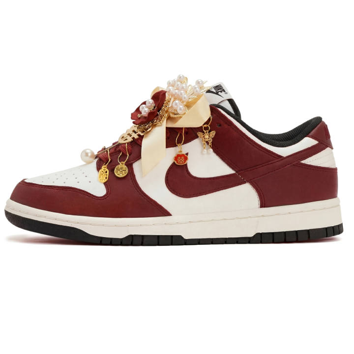 Nike Nike Dunk Wedding Gown, Wedding Shoes, White Hair In Harmony Abrasion Resistant Slip Resistant Low top Skateboard Shoes