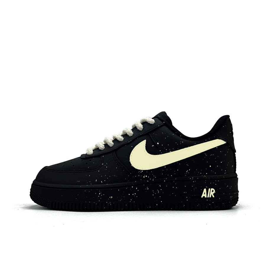 Nike Nike Air Force 1 Star Leather Low top Skateboard Shoes Unisex Black Yellow