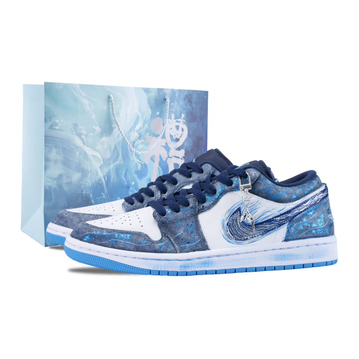 Jordan Jordan Air Jordan 1 Fluorescent Wave Chasing The Stars Slip Resistant Abrasion Resistant Low top
