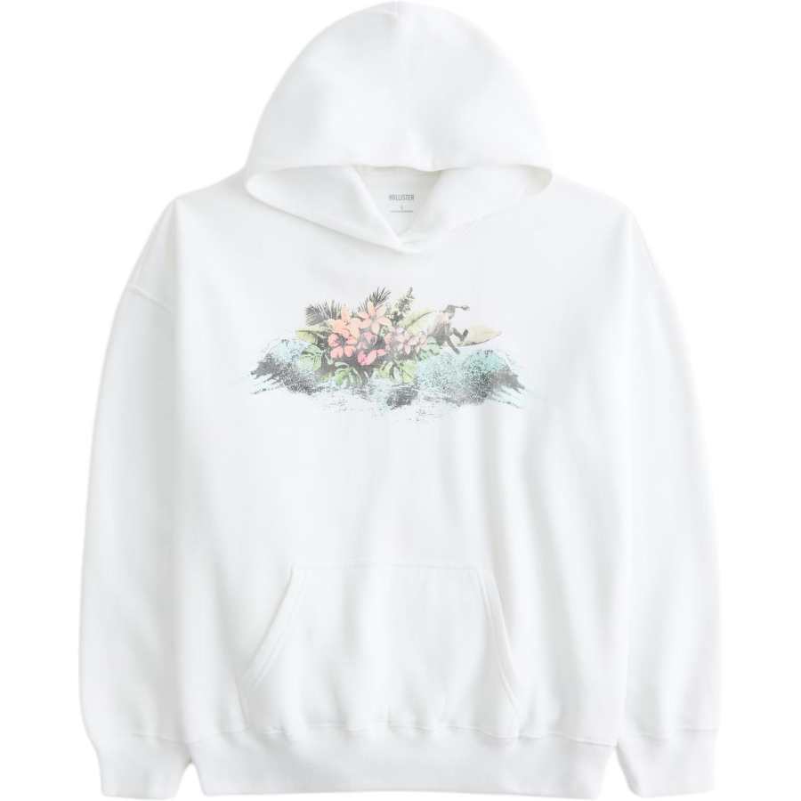 Hollister/ Sweatshirts Women's White Hooded Moderate