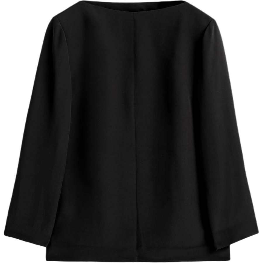 COS T Shirts Women's Carbon Black Boat Neck
