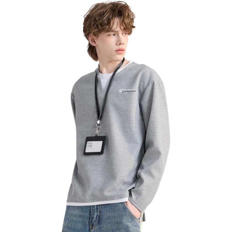 Tonlion T Shirts Men's Crew Neck Moderate Straight Fit
