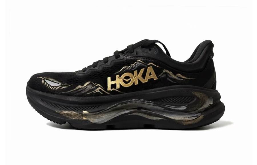 HOKA ONE ONE Bondi 9 Low top Running Shoes Men's Black Gold