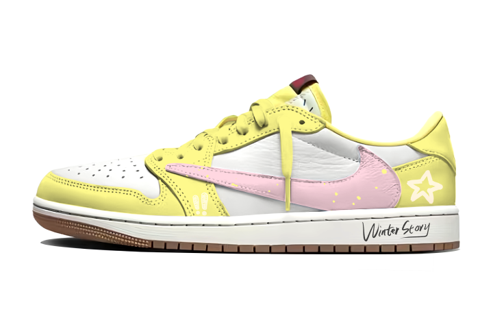 Jordan Jordan x Travis Scott Air Jordan 1 Dongxing Society Hook Cushioning Slip Resistant Breathable Low top