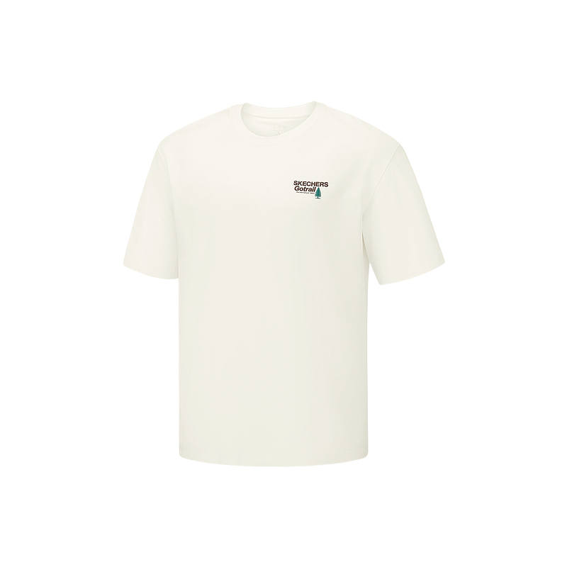 Skechers T Shirts Unisex Marshmallow White/0074 Crew Neck Moderate