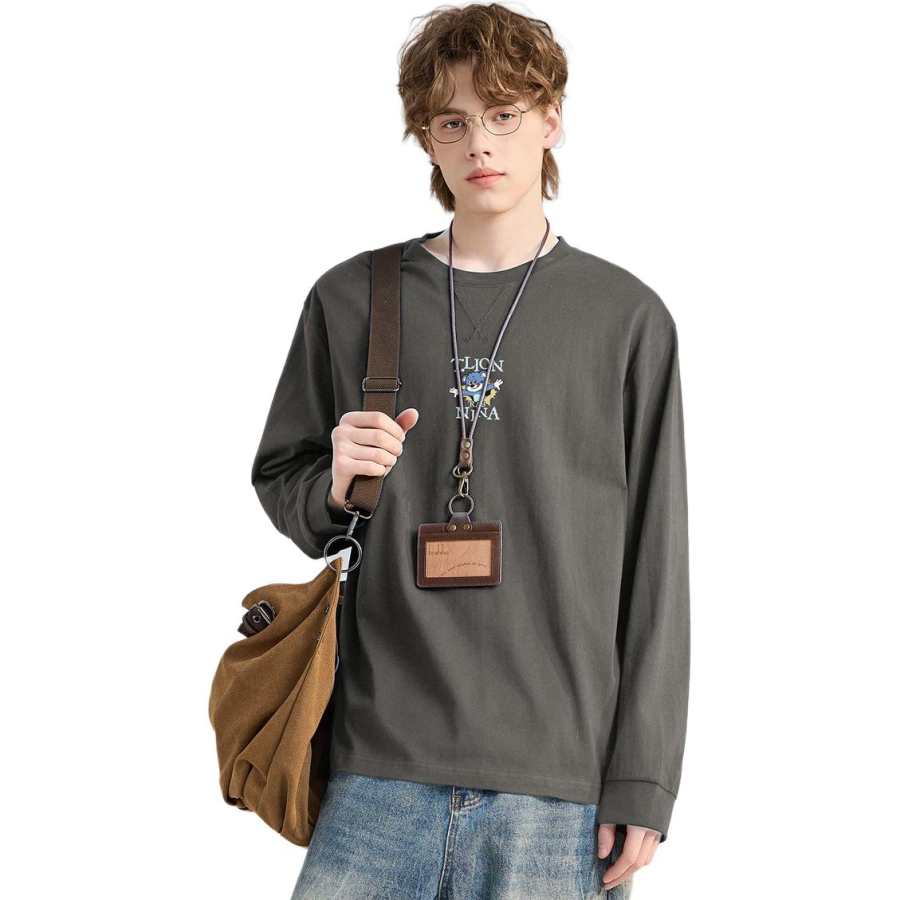 Tonlion T Shirts Men's Crew Neck Moderate Straight Fit