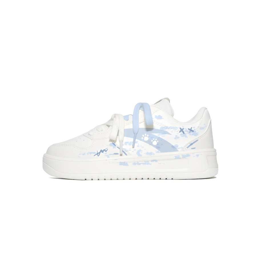 Anta Easy Layered Cat Paw Blue, Refreshing Campus Style, Cute, Sweet Style, Niche White Shoes Synthetic Leather