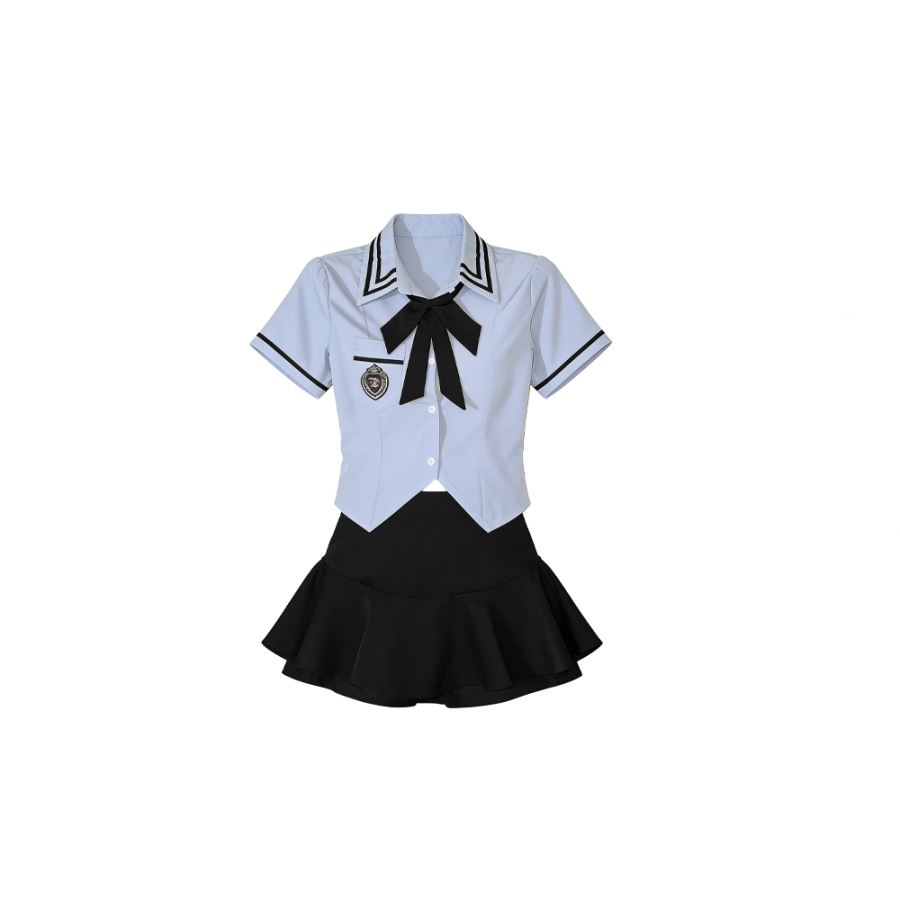CPAURA Two Piece Skirt Sets Women's Lapel Moderate Short