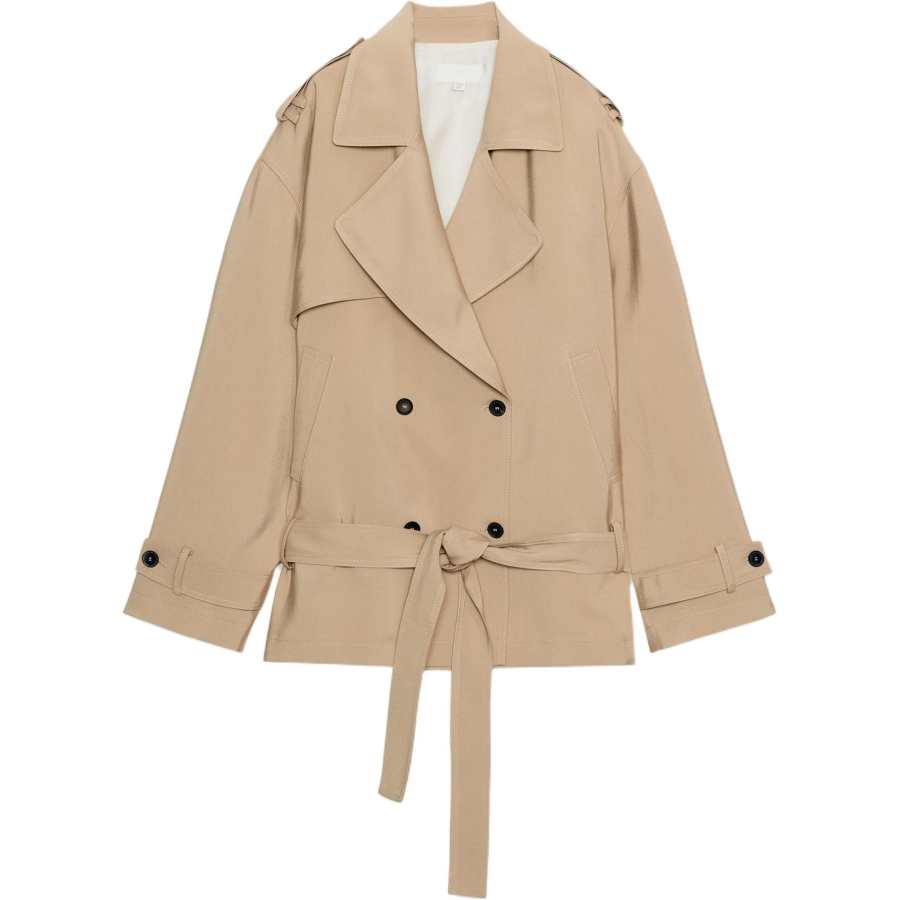 ZARA Trench Coats Women's Light Camel Moderate