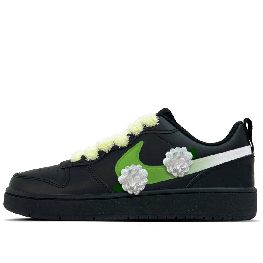 Nike Nike Court Borough Green Daisy Leather Low top Kids' Skateboarding Shoes Black Teenagers