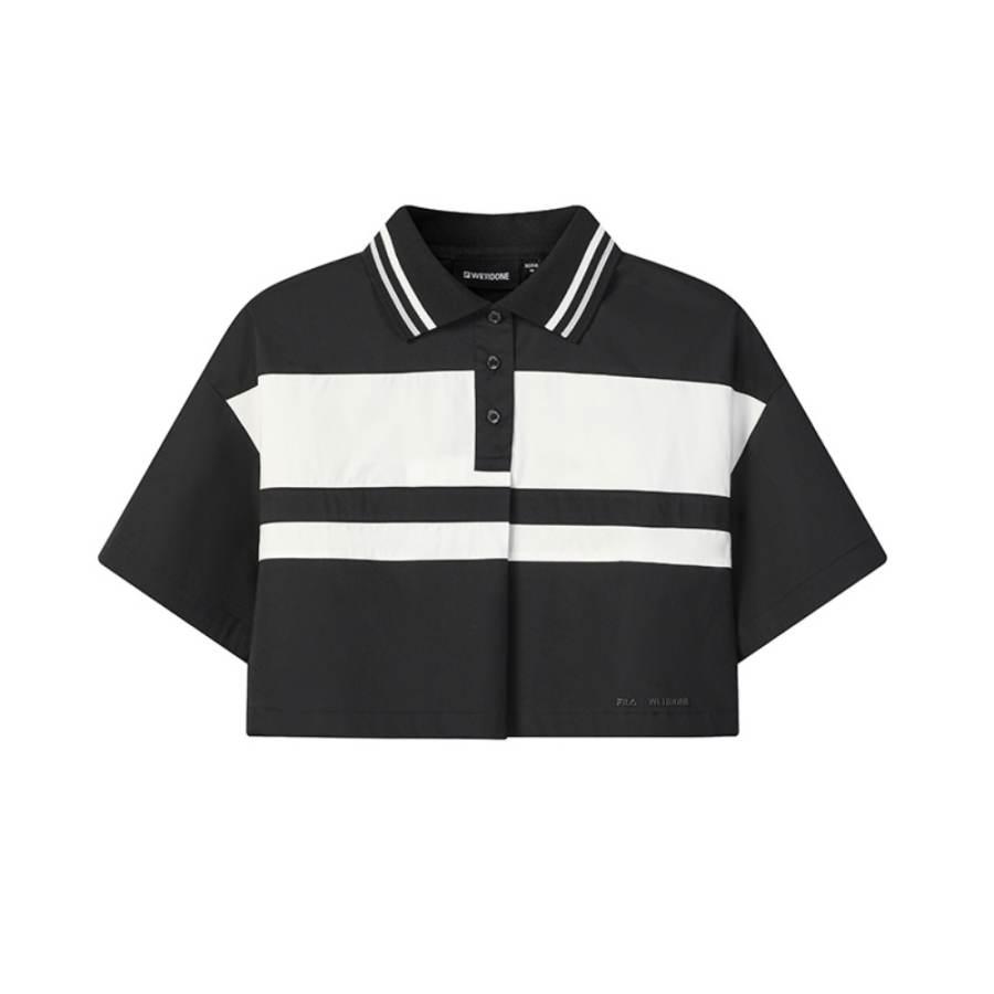 FILA x WE11DONE Polo Shirt Women's Blue Ink Black