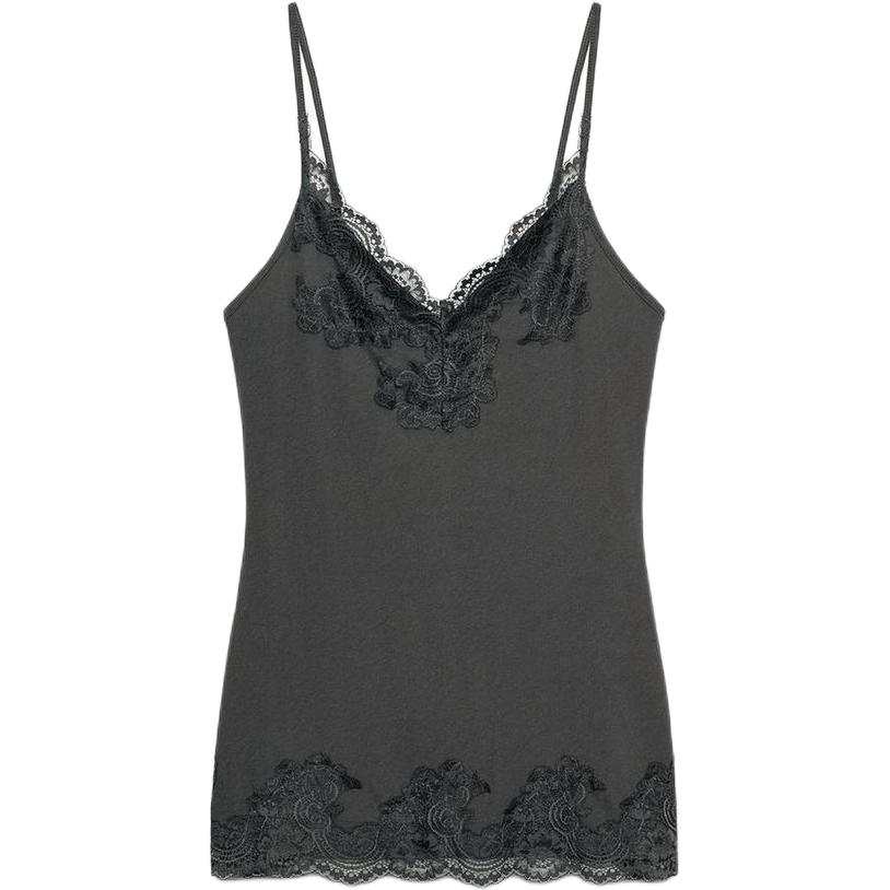 ZARA Camisoles Women's Deep Lead V Neck Moderate Other