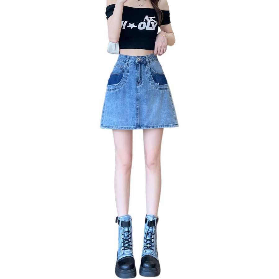 Tonlion Denim Short Skirts Women's
