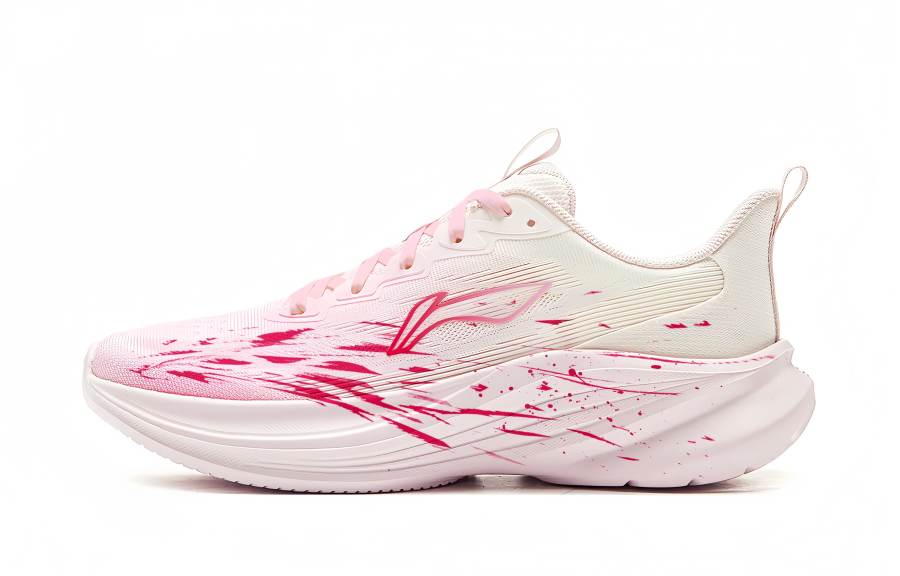 Li-Ning Li Ning Cushioning Abrasion Resistant Breathable Rebound Low top Running Shoes Women's Pink
