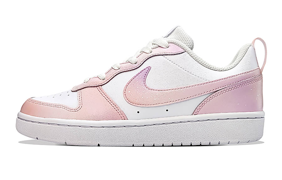 Nike Nike Court Borough 2 Crimson Galaxy, Wild Culture Slip Resistant Low top Skateboard Shoes Women's Pink White