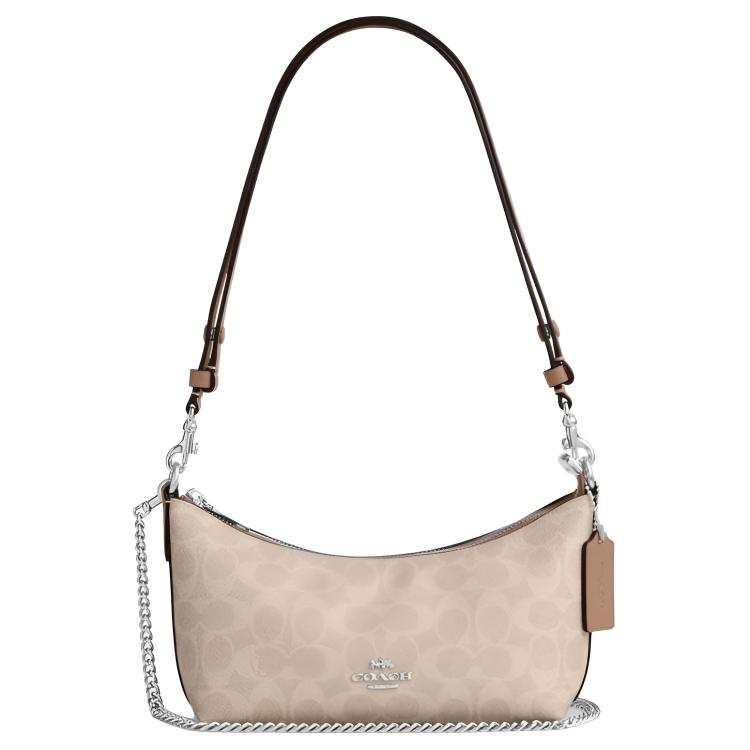 COACH COACH Artificial Leather Shoulder Bag Medium Women's Sand Yellow