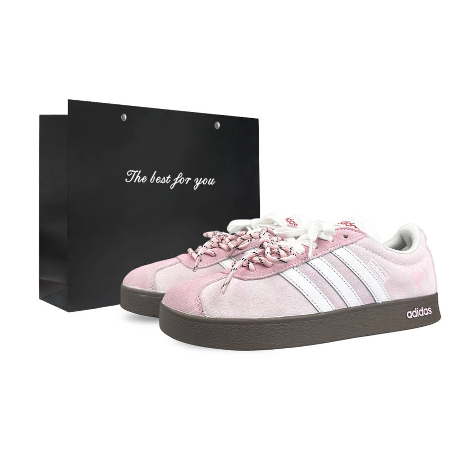Adidas Neo VL Court Lifestyle Slip Resistant Cushioning Abrasion Resistant Low top Skateboard Shoes Unisex Pink