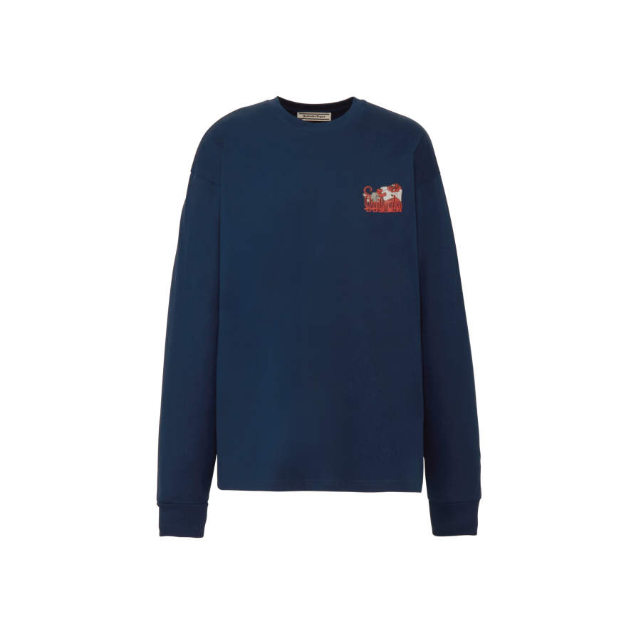 Onitsuka Tiger GRAPHIC LS TEE Long Sleeved T Shirt Unisex Navy Blue