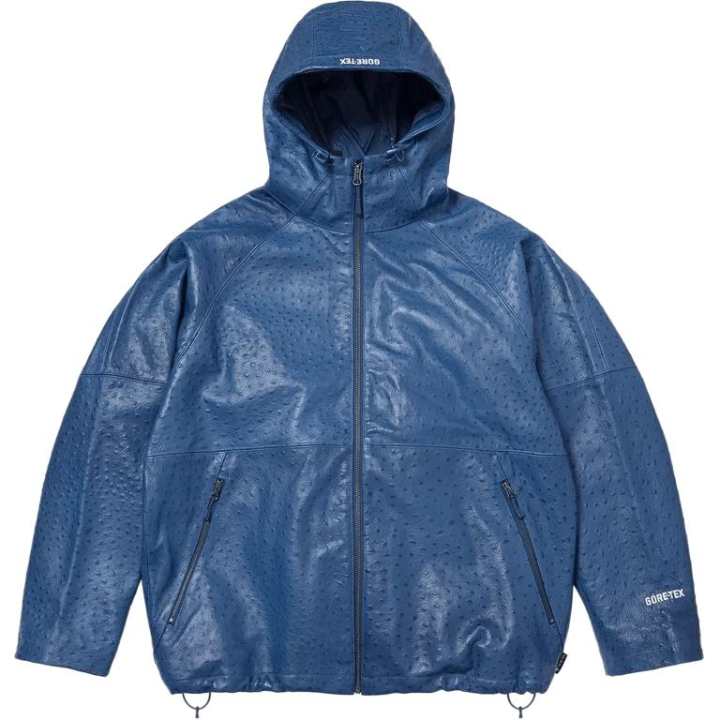 Supreme Supreme SS26 WEEK6 GORE TEX Ostrich Embosssed Leather Jacket Leather Jacket Unisex