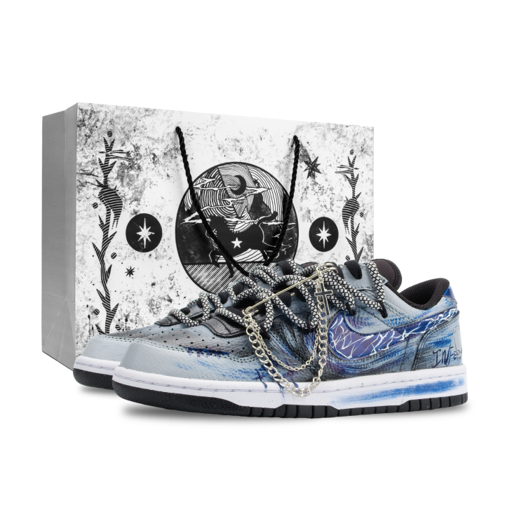 Nike Nike Big Monster Lab, Hellfire Slip Resistant Abrasion Resistant Low top Skateboard Shoes Unisex Blue Black