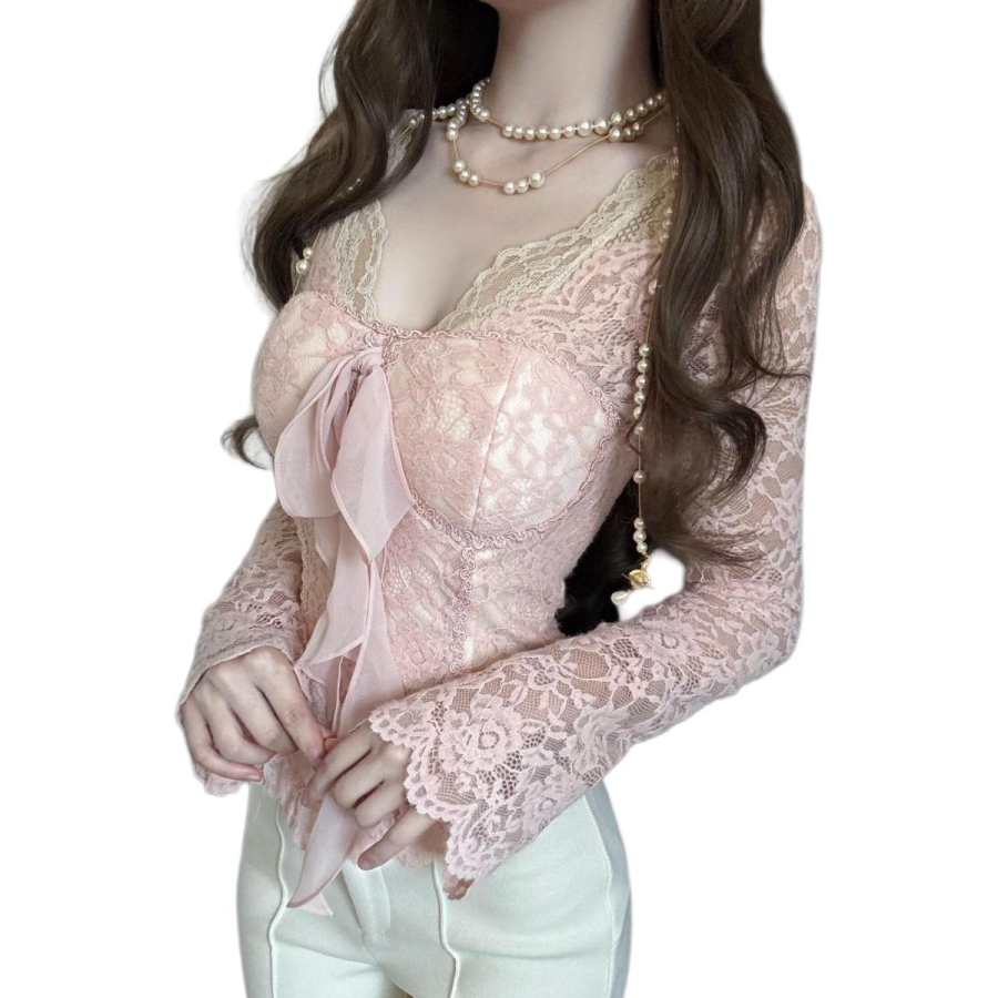 JBBCN T Shirts Women's Image Color V Neck Moderate Nipped In Waist