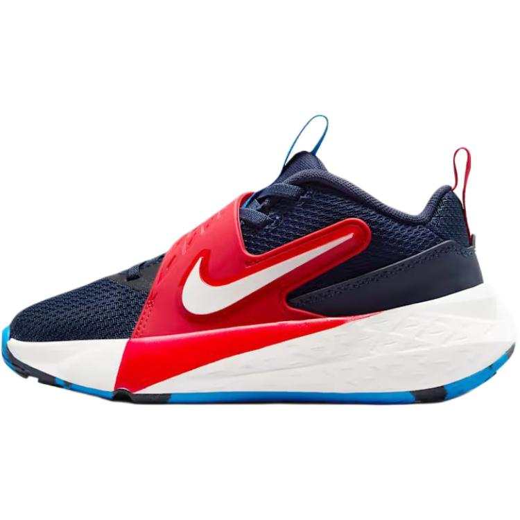 Nike Nike Team Hustle D 12 Abrasion Resistant Breathable Low top Basketball Shoes Marine Blue Kids'