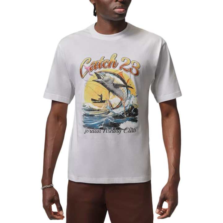 Jordan Jordan T Shirts Men's White/Black Crew Neck Moderate