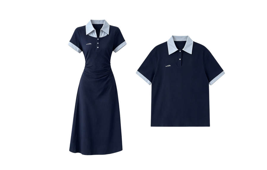 TUSHIFEI Couple Sets Women's Polo Collar Moderate Long