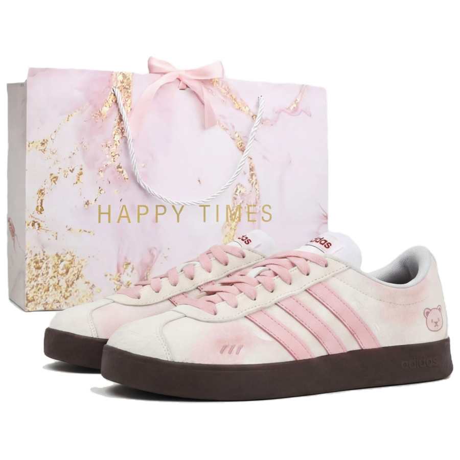 Adidas Adidas VL COURT 2.0 Peach Bear Shopping Bag Abrasion Resistant Low top German Army Trainers Unisex Custard Powder