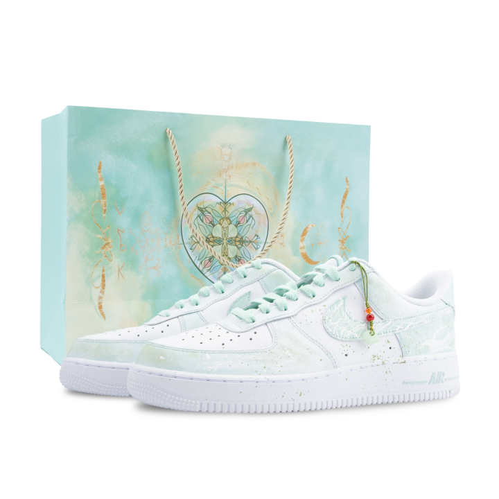 Nike Nike Air Force 1 Monster Lab, Floating Light Green Shadow Abrasion Resistant Slip Resistant Low top Skateboard Shoes