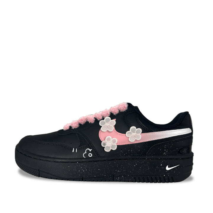 Nike Nike Gamma Force Pink Cloud Floral Note Synthetic Leather Low top Skateboard Shoes Women's Black