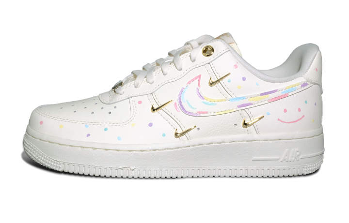 Nike Nike Air Force 1 Rainbow Sweet Bean Low top Skateboard Shoes Women's White