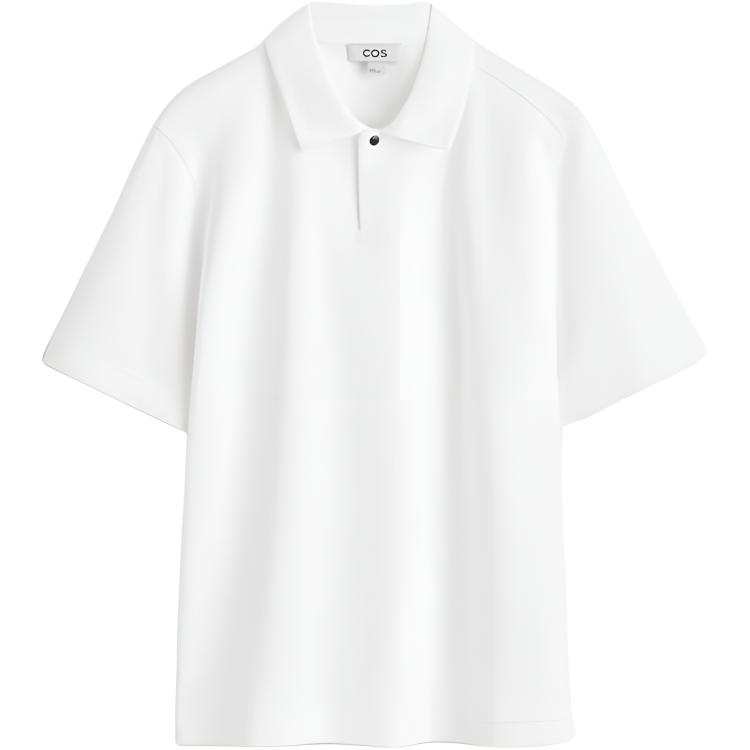 COS Polo Shirts Men's White Polo Collar Moderate