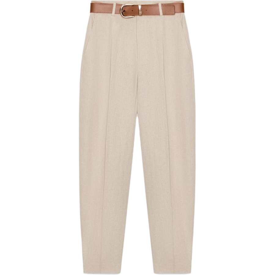 ZARA Casual Pants Women's Light Beige Moderate Tapered Pants